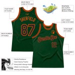 Custom Green Black-Orange Authentic Throwback Basketball Jersey