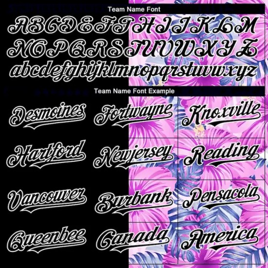 Custom Pink Black-White 3D Pattern Design Tropical Flower And Hawaii Palm Leaves Authentic Baseball Jersey Custom Pink Black-White 3D Pattern Design Tropical Flower And Hawaii Palm Leaves Authentic Baseball Jersey