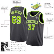 Custom Steel Gray Neon Green-White Authentic Basketball Jersey