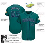 Custom Teal Navy-Gray Authentic Drift Fashion Baseball Jersey