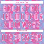 Custom Light Blue Pink-White Geometric Shape Sublimation Volleyball Uniform Jersey