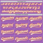 Custom Medium Purple White-Orange Authentic Baseball Jersey