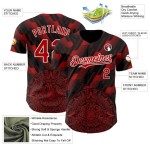 Custom Black Red-White 3D Mexico Authentic Baseball Jersey