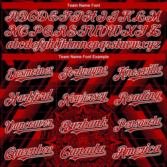 Custom Black Red-White 3D Mexico Authentic Baseball Jersey