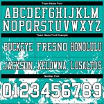 Custom Aqua White-Black Splash Mesh Authentic Football Jersey