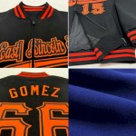 Custom Royal White Bomber Varsity Letterman Zipper Jacket