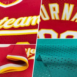 Custom Teal Gray-Black Authentic Throwback Baseball Jersey