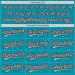 Custom Teal Gray-Black Authentic Throwback Baseball Jersey