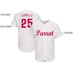 Custom White Red Pinstripe Red-White Baseball Jersey