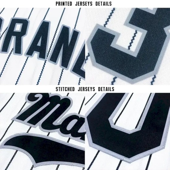 Custom White Red Pinstripe Red-White Baseball Jersey