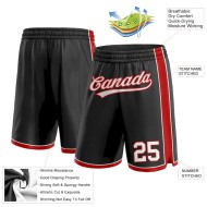 Custom Black White-Red Authentic Basketball Shorts
